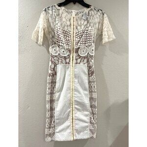 Anthropologie x Beguile by Byron Lars Carissima Sheath Dress Ivory Size 00